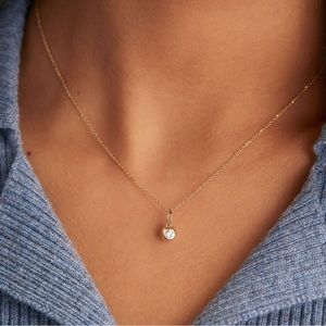 Mejuri birthstone necklace 14k gold